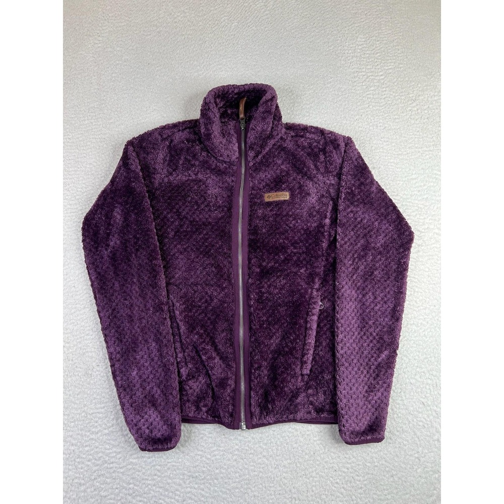 Columbia Fleece Jacket Womens XS Purple High Pile Sherpa Full Zip AL1086